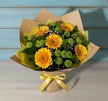 Букет цветов из:  Герберы и Хризантемы в Исламее